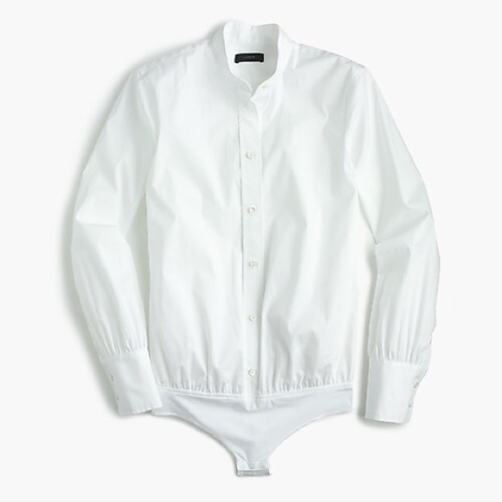 J. Crew White Button Down Bodysuit